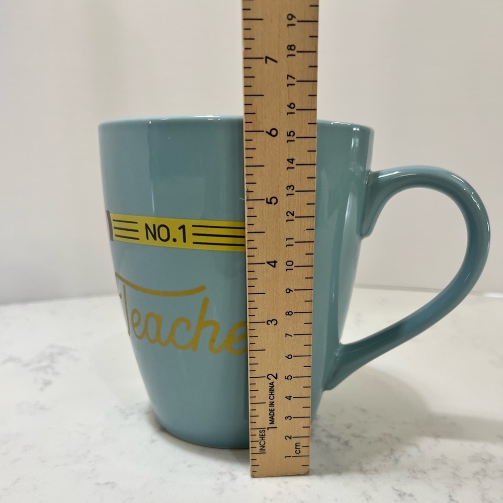 No.1 Teacher Blue Mug with Pencil Graphic - Picture 7 of 8